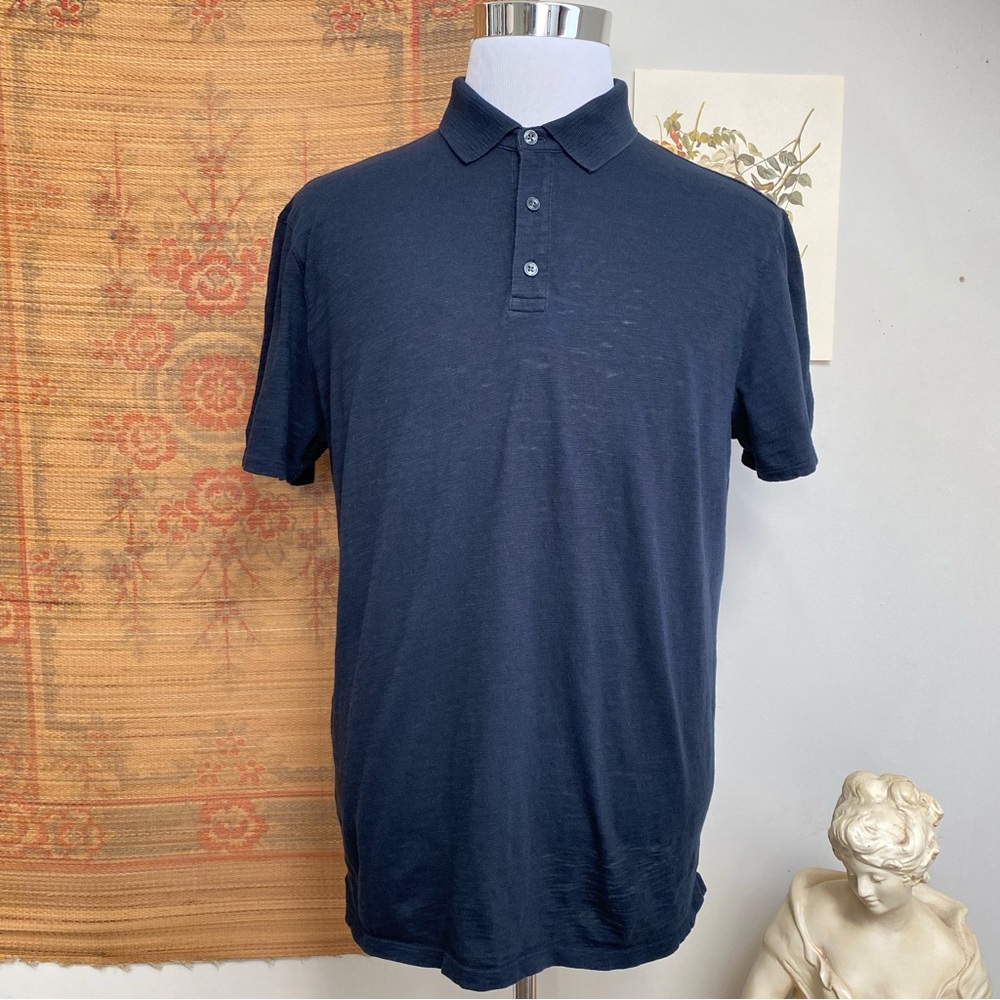 Vince Blue Short Sleeve Polo Shirt